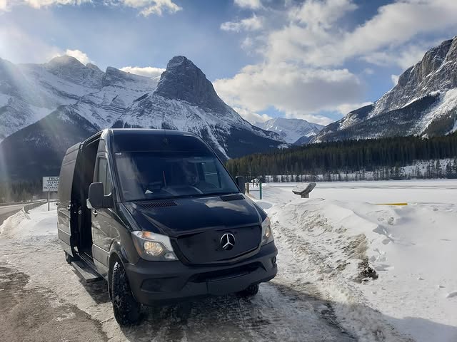image of 16 passenger Mercedes mini party bus